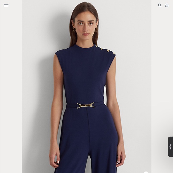 NWT Lauren Belted Mockneck Jumpsuit - Picture 3 of 3
